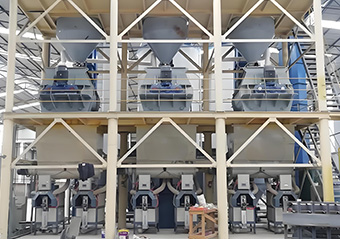 Fully automatic dry mortar mixing production line